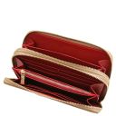 Mira Doppel Rundum-Reißverschluss Damenbrieftasche aus Leder Champagne TL142331