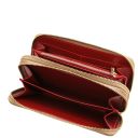 Mira Doppel Rundum-Reißverschluss Damenbrieftasche aus Leder Champagne TL142331