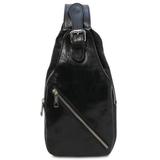 Kevin Sac Bandoulière en Cuir Noir TL142195