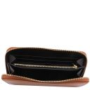 Ilizia Exklusive Damenbrieftasche aus Leder mit Rundum-Reißverschluss Cognac TL142317