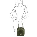 TL Bag Borsa Secchiello in Pelle Verde Foresta TL142311