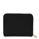 Leda Elegante Cartera en Piel con Cremallera en el Contorno Negro TL142320