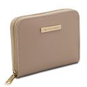 Leda Elegante Cartera en Piel con Cremallera en el Contorno Marrón topo claro TL142320