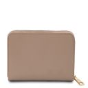 Leda Elegante Cartera en Piel con Cremallera en el Contorno Marrón topo claro TL142320