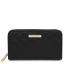 Penelope Elégant Portefeuille en Cuir Souple Entièrement Zippée Noir TL142316