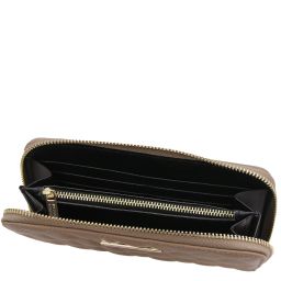 Penelope Exclusive zip Around Soft Leather Wallet Taupe TL142316
