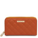Ada Portafoglio in Pelle Morbida con Doppia zip Around Arancio TL142349
