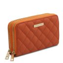 Ada Portafoglio in Pelle Morbida con Doppia zip Around Arancio TL142349