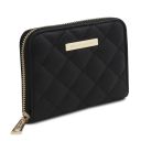 Teti Elégant Portefeuille en Cuir Souple Entièrement Zippée Noir TL142319