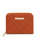 Teti Elégant Portefeuille en Cuir Souple Entièrement Zippée Orange TL142319