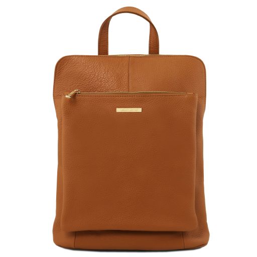TL Bag Zaino da Donna in Pelle Morbida Cognac TL141682