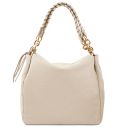 Amy Shopping Tasche aus Weichem Leder Beige TL142385