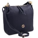 Amy Shopping Tasche aus Weichem Leder Dunkelblau TL142385