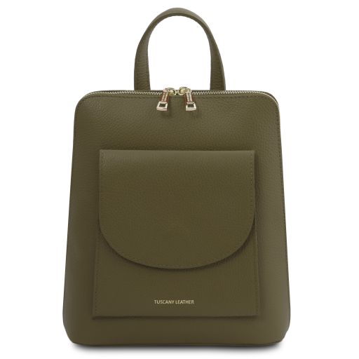 TL Bag Small Leather Backpack for Women Forest Green TL142092