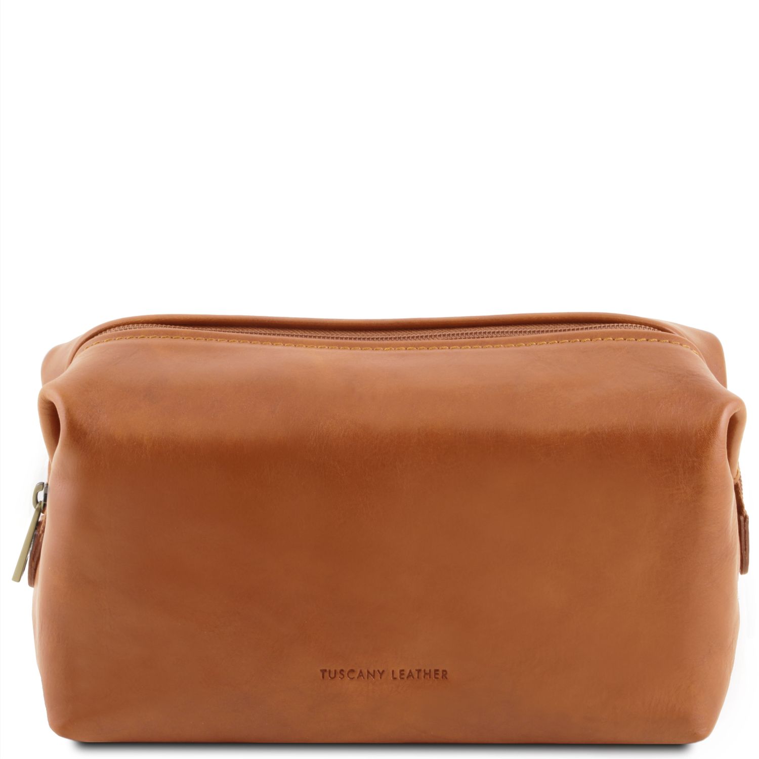 Leather toiletry bag Large size Honey