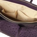 TL Bag Borsa a Mano in Pelle Stampata Effetto Struzzo Viola TL142120