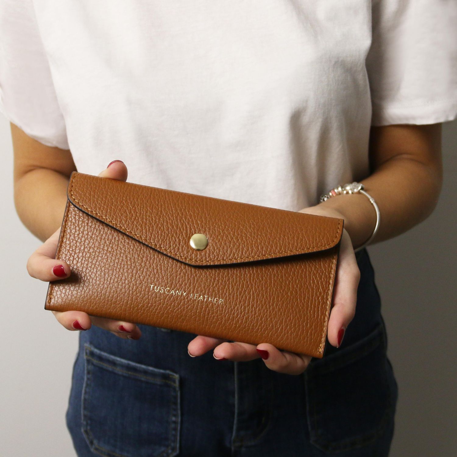 Leather Envelope Wallet Dark Blue TL142322