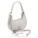 Pixie Handtasche aus Weichem Metallic-Leder mit Schulterkette Silver TL142413