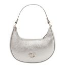 Pixie Handtasche aus Weichem Metallic-Leder mit Schulterkette Silver TL142413