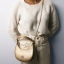 Pixie Handtasche aus Weichem Metallic-Leder mit Schulterkette Tannengrün TL142413