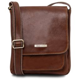 Jimmy Bolso Para Hombre en Piel con Bolsillo Delantero Marrón TL141407