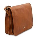 TL Messenger Two Compartments Leather Shoulder bag - Large Size Natural TL142430