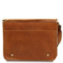 TL Messenger Two Compartments Leather Shoulder bag - Large Size Natural TL142430