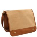 TL Messenger Two Compartments Leather Shoulder bag - Large Size Natural TL142430