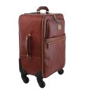 Business Trolley Vertical con 4 Ruedas y Maletín Porta Ordenador TL SMART en Piel Marrón oscuro TL142442