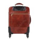 Business Trolley Vertical con 4 Ruedas y Maletín Porta Ordenador TL SMART en Piel Marrón oscuro TL142442