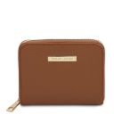 Panarea Borsa Secchiello in Pelle ed Esclusivo Portafoglio in Pelle zip Around Cognac TL142443