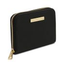 Panarea Leather Bucket bag and Exclusive zip Around Leather Wallet Black TL142443