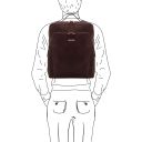 Bangkok Notebook Rucksack aus Leder - Gross Dunkelbraun TL142336