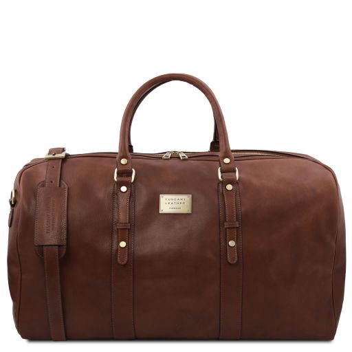 Francoforte Exclusive Leather Weekender Travel Bag Brown TL142338