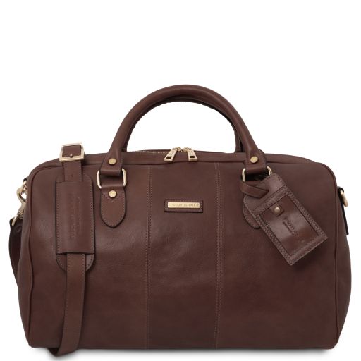 Lisbona Sac de Voyage en Cuir - Petit Modèle Marron foncé TL142441
