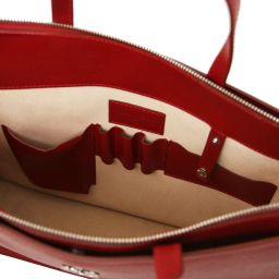 Palermo Porta Folios de Señora en Piel Saffiano 3 Compartimentos Rojo TL141369