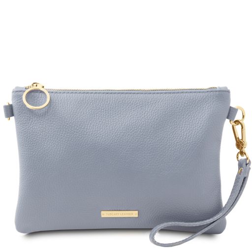 TL Bag Pochette in Pelle Morbida Celeste TL142029
