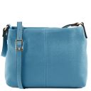 TL Bag Bolso con Badolera en Piel Suave Azul celeste TL141720