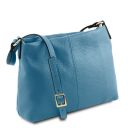 TL Bag Bolso con Badolera en Piel Suave Azul celeste TL141720