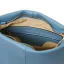 TL Bag Bolso con Badolera en Piel Suave Azul celeste TL141720