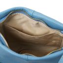 TL Bag Bolso con Badolera en Piel Suave Azul celeste TL141720