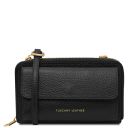 Urania Portefeuille/supporte Pour Téléphone en Cuir Avec Bandoulière Noir TL142433