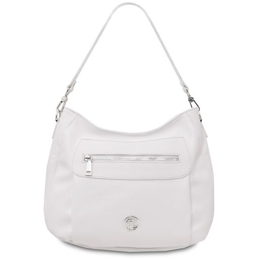 Brenda Sac Bandoulière en Cuir Souple Blanc TL142450