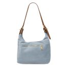 Sierra Suede Leather Shoulder bag Light Blue TL142419