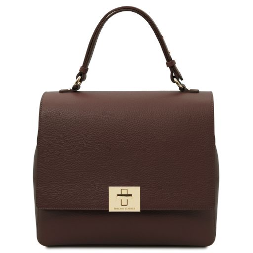 Silene Leather Convertible Backpack Handbag Coffee TL142152