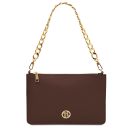 Diva Sac à Main en Cuir et Bandoulière à Chaîne Café TL142461