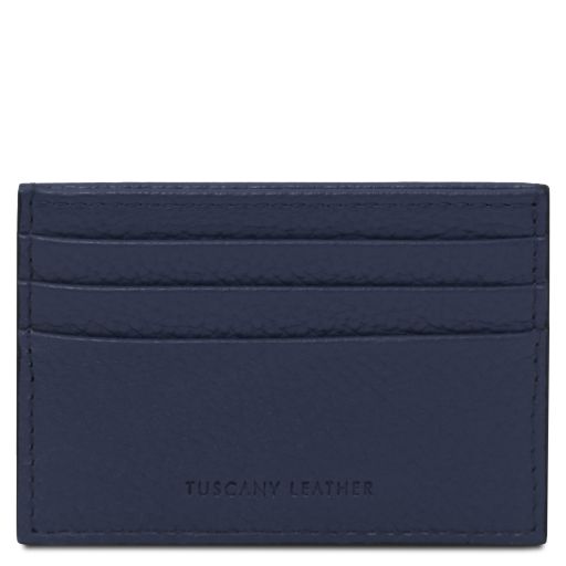 Leather Credit Card Holder Dark Blue TL142472