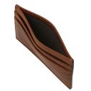 Leather Credit Card Holder Brown TL142473