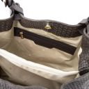 TL KeyLuck Woven Printed Leather Shopping bag Dark Brown TL141573