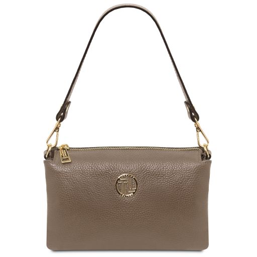 Sia Soft Leather Clutch Dark Taupe TL142479